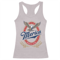 Retro Merica Eagle Funny 4th Of July Racerback Tank Top Vintage Independence Day 1776