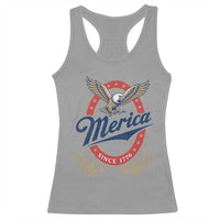 Retro Merica Eagle Funny 4th Of July Racerback Tank Top Vintage Independence Day 1776