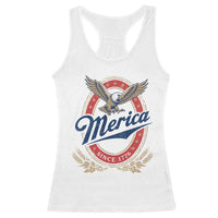 Retro Merica Eagle Funny 4th Of July Racerback Tank Top Vintage Independence Day 1776
