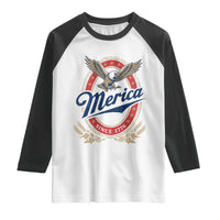 Retro Merica Eagle Funny 4th Of July Raglan Shirt Vintage Independence Day 1776