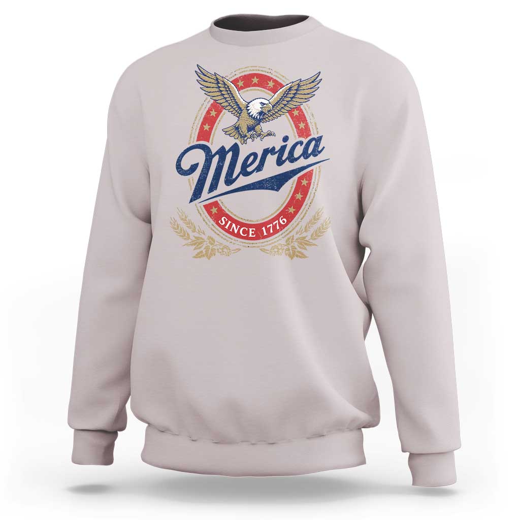 Retro Merica Eagle Funny 4th Of July Sweatshirt Vintage Independence Day 1776