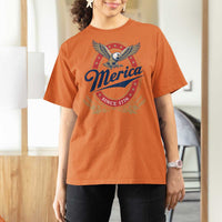 Retro Merica Eagle Funny 4th Of July T Shirt For Women Vintage Independence Day 1776