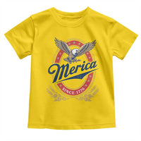 Retro Merica Eagle Funny 4th Of July Toddler T Shirt Vintage Independence Day 1776