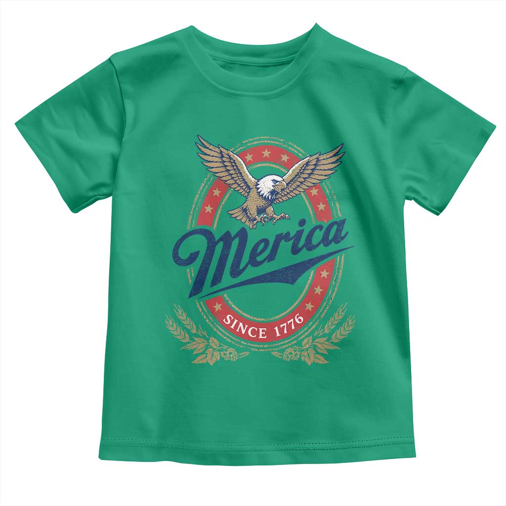 Retro Merica Eagle Funny 4th Of July Toddler T Shirt Vintage Independence Day 1776