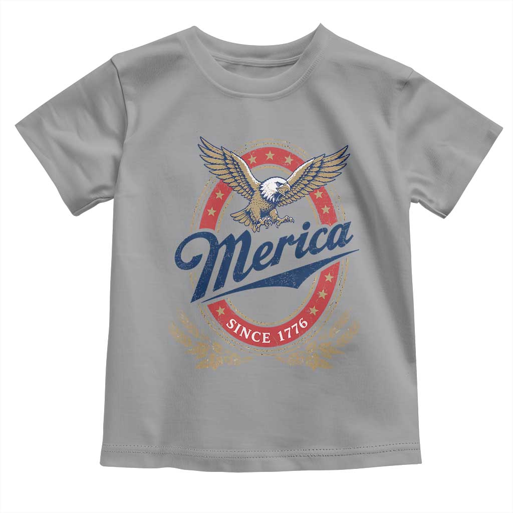 Retro Merica Eagle Funny 4th Of July Toddler T Shirt Vintage Independence Day 1776