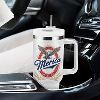 Retro Merica Eagle Funny 4th Of July Tumbler With Handle Vintage Independence Day 1776