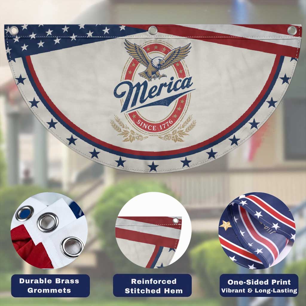 Retro Merica Eagle Funny 4th Of July Patriotic Fan Flag Vintage Independence Day 1776