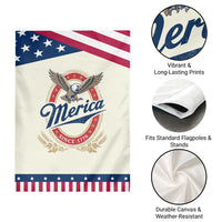 Retro Merica Eagle Funny 4th Of July Patriotic Garden Flag Vintage Independence Day 1776