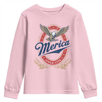 Retro Merica Eagle Funny 4th Of July Youth Sweatshirt Vintage Independence Day 1776