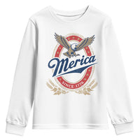 Retro Merica Eagle Funny 4th Of July Youth Sweatshirt Vintage Independence Day 1776