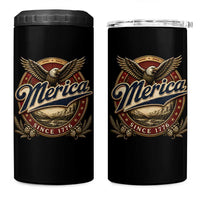Retro Merica Eagle 4th Of July 4 in 1 Can Cooler Tumbler Vintage 1776 Independence Day