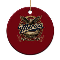 Retro Merica Eagle 4th Of July Ceramic Ornament Vintage 1776 Independence Day