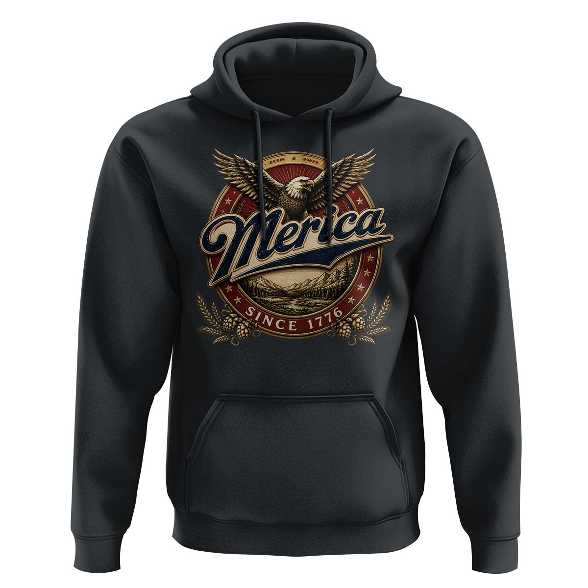 Retro Merica Eagle 4th Of July Hoodie Vintage 1776 Independence Day