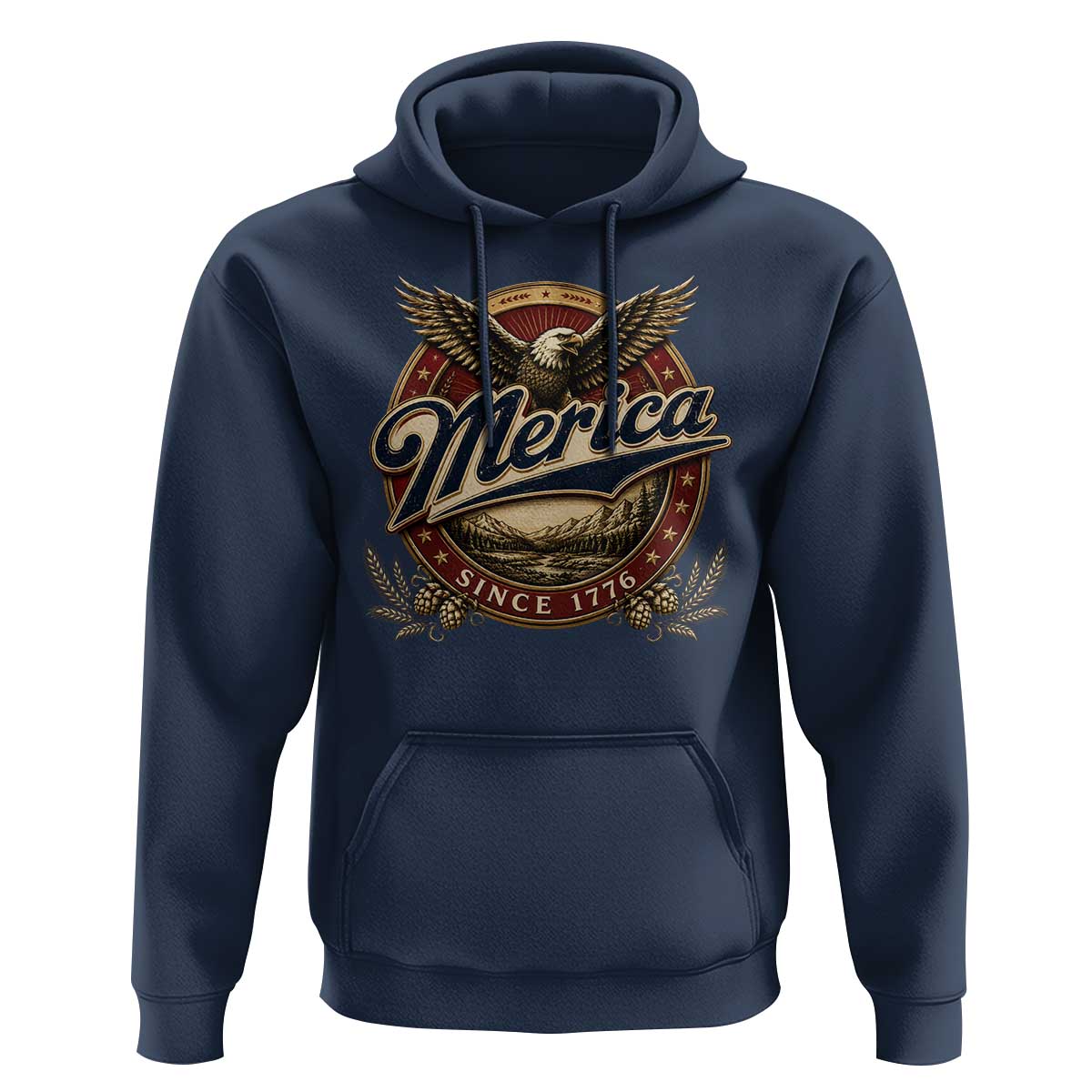 Retro Merica Eagle 4th Of July Hoodie Vintage 1776 Independence Day