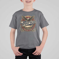 Retro Merica Eagle 4th Of July T Shirt For Kid Vintage 1776 Independence Day