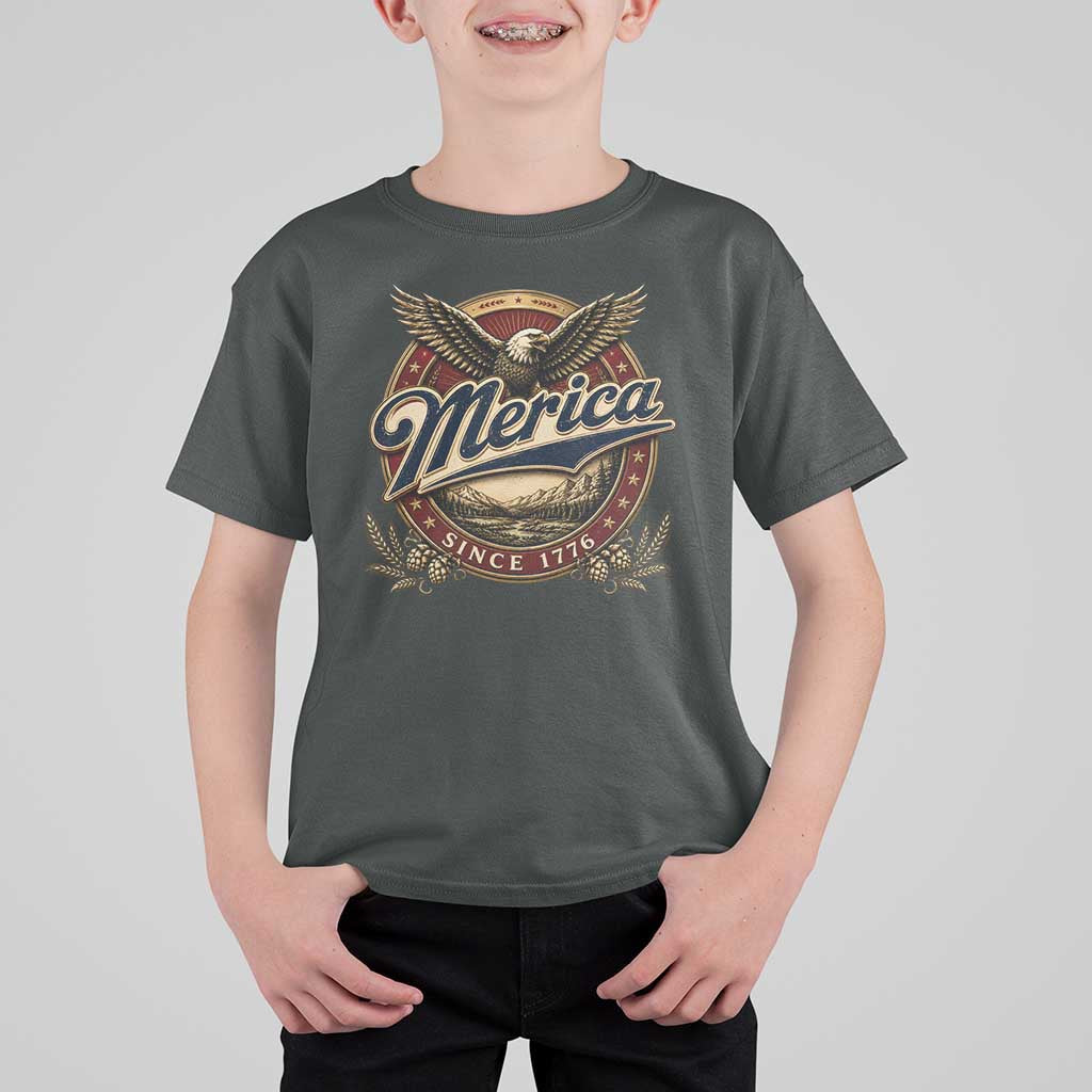 Retro Merica Eagle 4th Of July T Shirt For Kid Vintage 1776 Independence Day