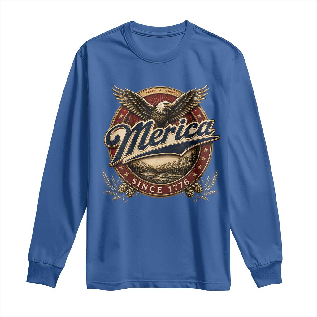 Retro Merica Eagle 4th Of July Long Sleeve Shirt Vintage 1776 Independence Day