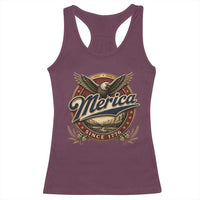 Retro Merica Eagle 4th Of July Racerback Tank Top Vintage 1776 Independence Day