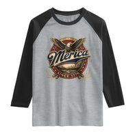 Retro Merica Eagle 4th Of July Raglan Shirt Vintage 1776 Independence Day