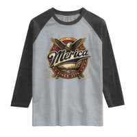 Retro Merica Eagle 4th Of July Raglan Shirt Vintage 1776 Independence Day
