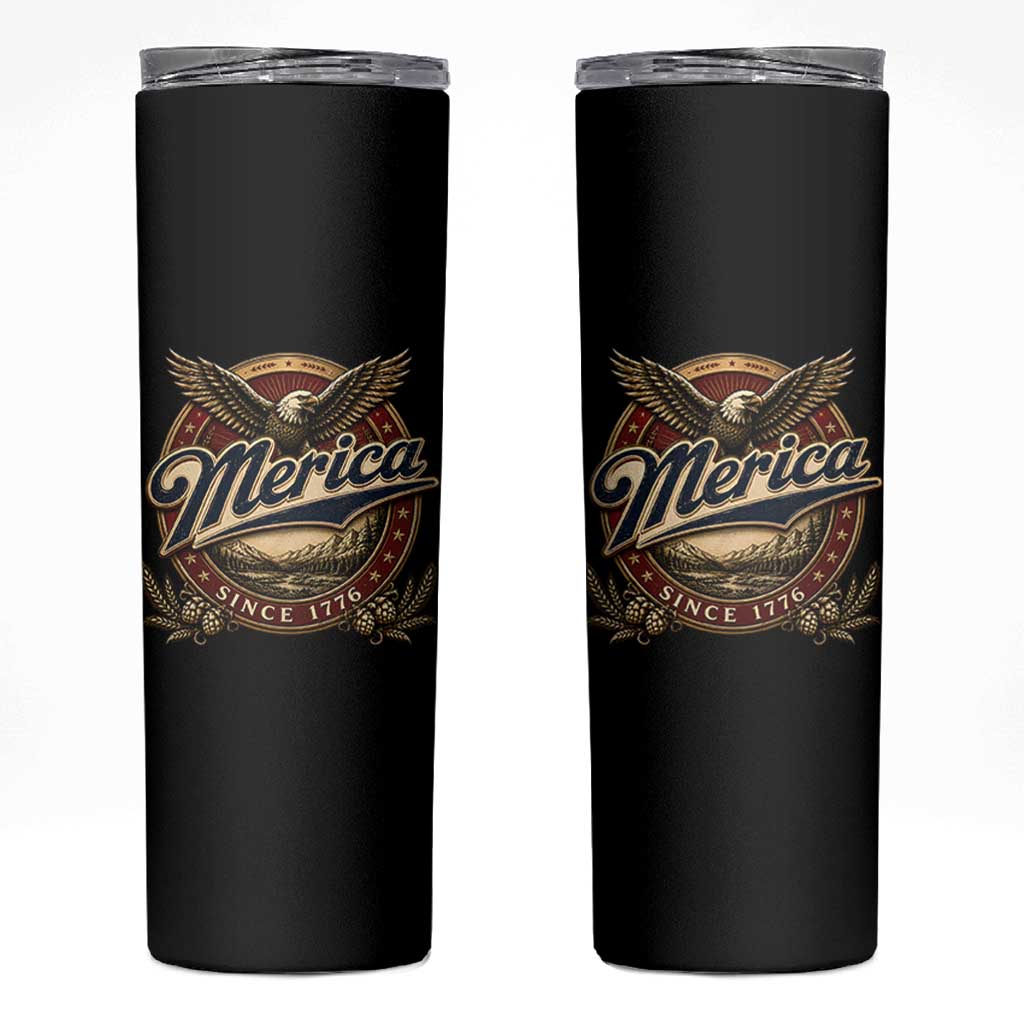 Retro Merica Eagle 4th Of July Skinny Tumbler Vintage 1776 Independence Day