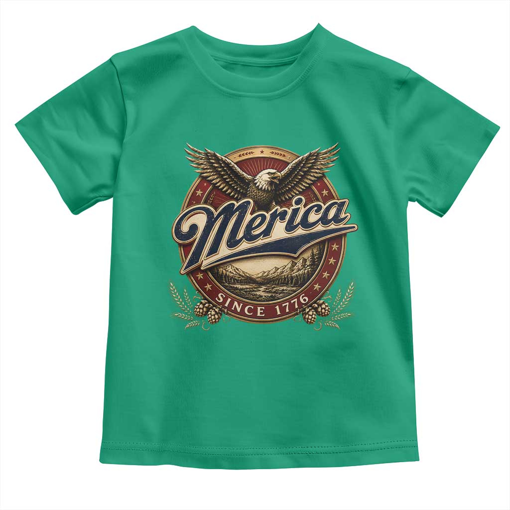 Retro Merica Eagle 4th Of July Toddler T Shirt Vintage 1776 Independence Day