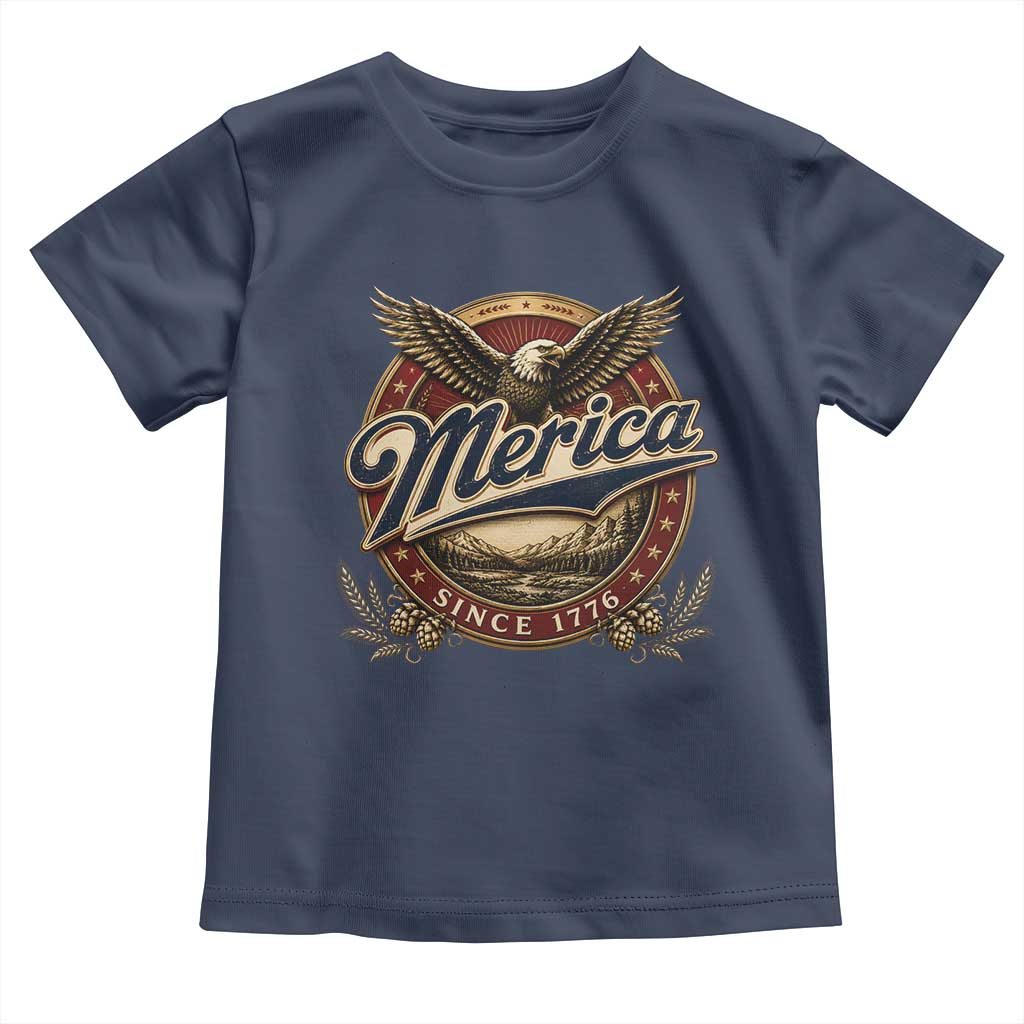 Retro Merica Eagle 4th Of July Toddler T Shirt Vintage 1776 Independence Day