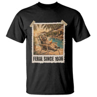 Funny Raccoon Feral Since 1936 90th Birthday T Shirt Vintage 90 Year Old Gift