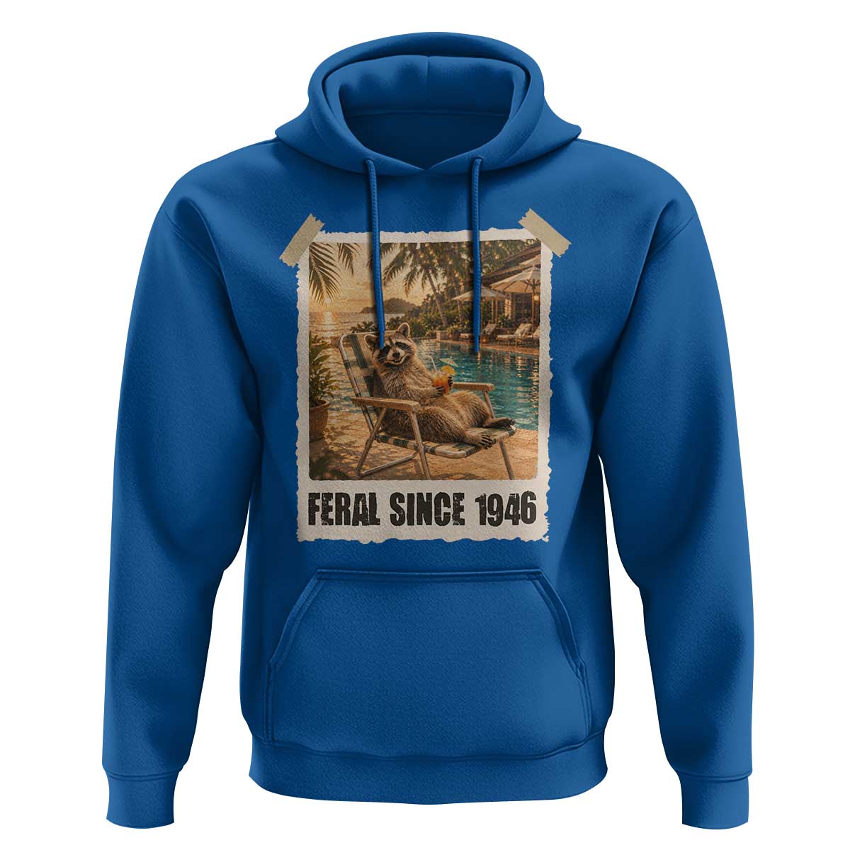 Funny Raccoon Feral Since 1946 80th Birthday Hoodie Vintage 80 Year Old Gift