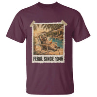 Funny Raccoon Feral Since 1946 80th Birthday T Shirt Vintage 80 Year Old Gift