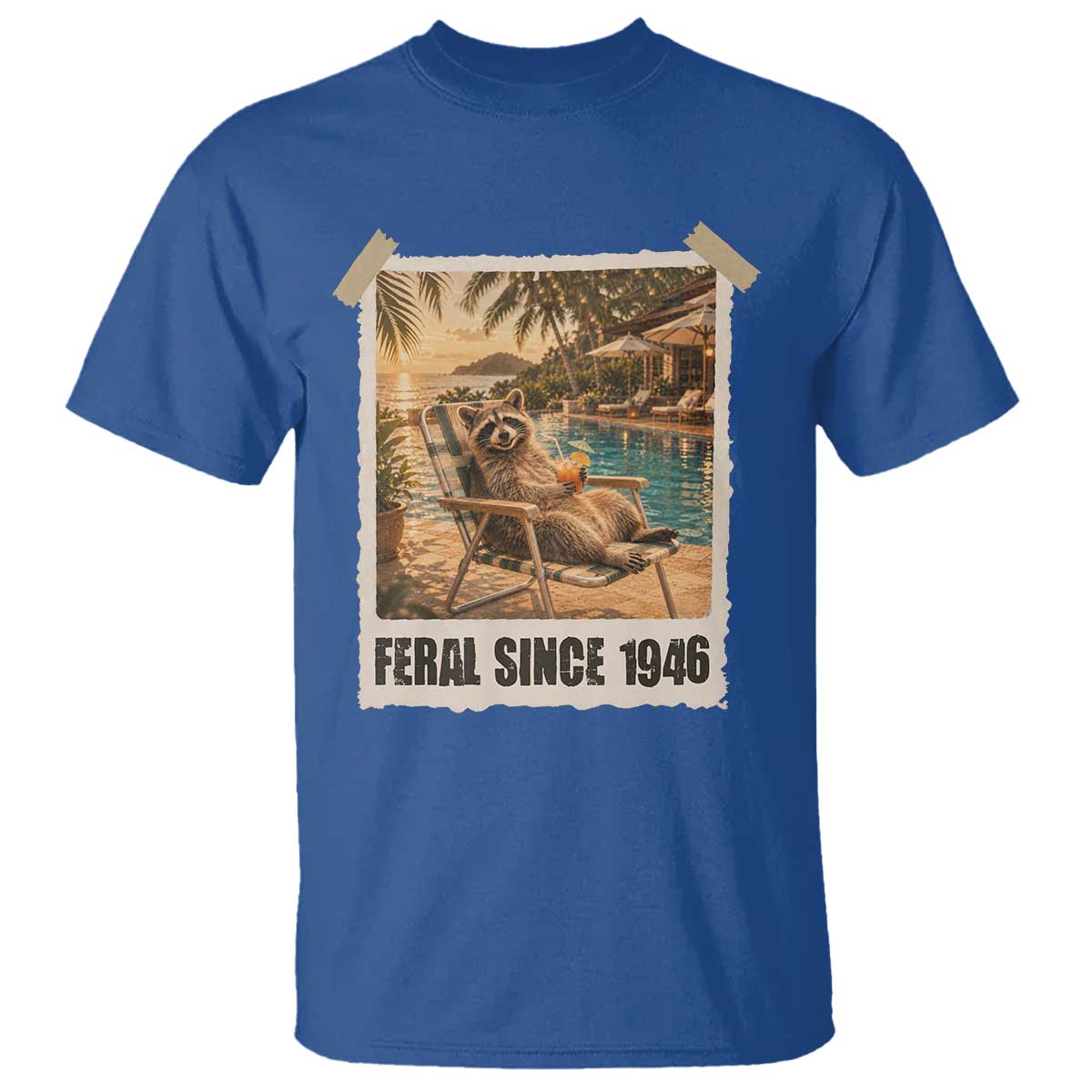 Funny Raccoon Feral Since 1946 80th Birthday T Shirt Vintage 80 Year Old Gift