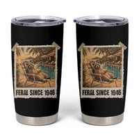 Funny Raccoon Feral Since 1946 80th Birthday Tumbler Cup Vintage 80 Year Old Gift