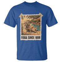 Funny Raccoon Feral Since 1956 70th Birthday T Shirt Vintage 70 Year Old Gift