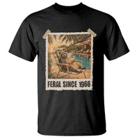 Funny Raccoon Feral Since 1966 60th Birthday T Shirt Vintage 60 Year Old Gift