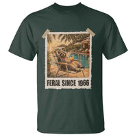 Funny Raccoon Feral Since 1966 60th Birthday T Shirt Vintage 60 Year Old Gift