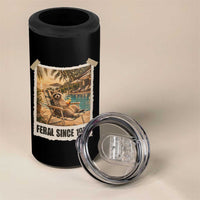 Funny Raccoon Feral Since 1976 50th Birthday 4 in 1 Can Cooler Tumbler Vintage 50 Year Old Gift