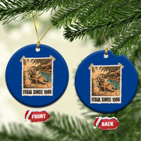 Funny Raccoon Feral Since 1986 40th Birthday Ceramic Ornament Vintage 40 Year Old Gift