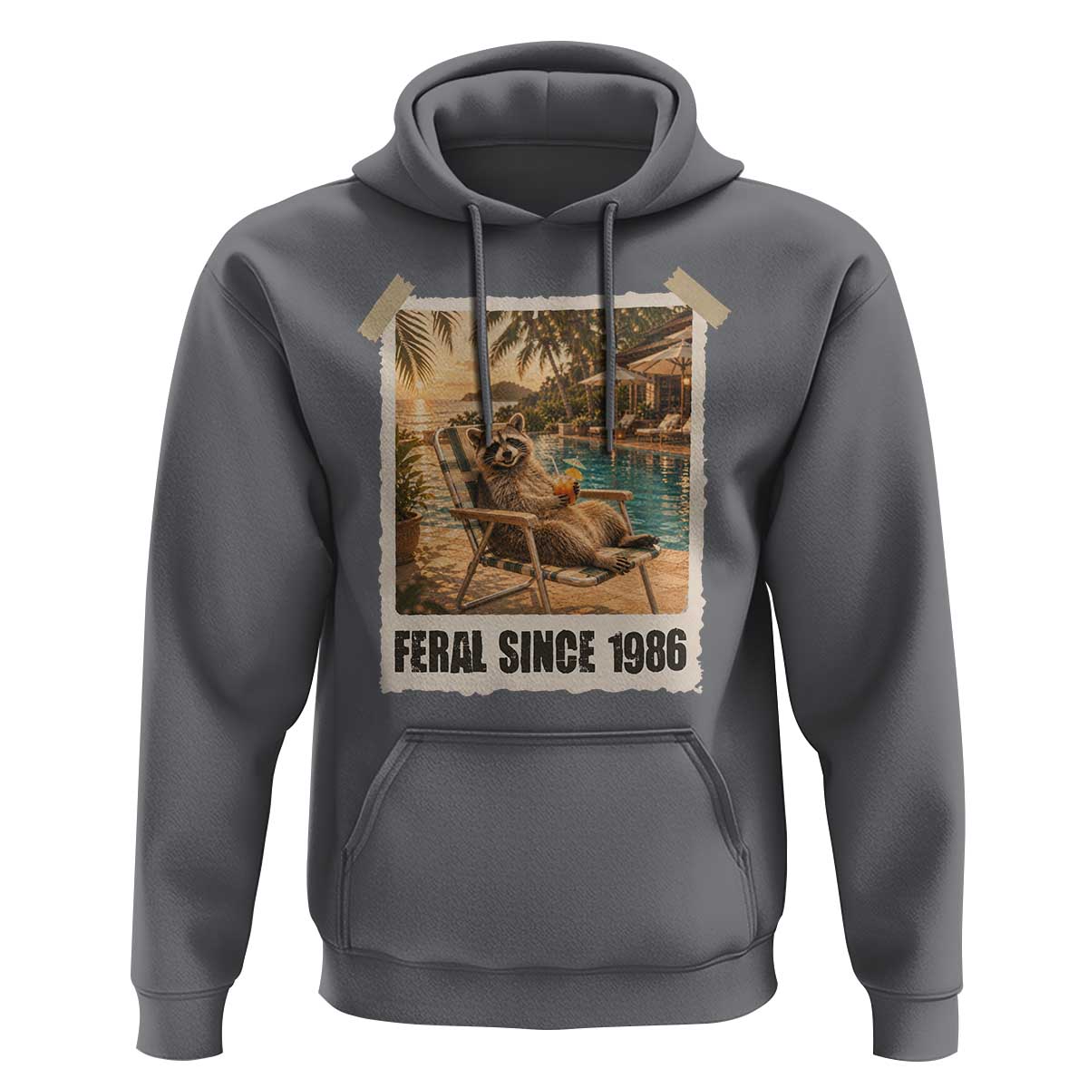 Funny Raccoon Feral Since 1986 40th Birthday Hoodie Vintage 40 Year Old Gift