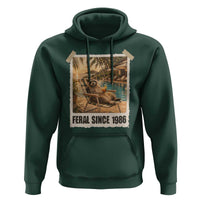 Funny Raccoon Feral Since 1986 40th Birthday Hoodie Vintage 40 Year Old Gift