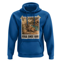 Funny Raccoon Feral Since 1986 40th Birthday Hoodie Vintage 40 Year Old Gift