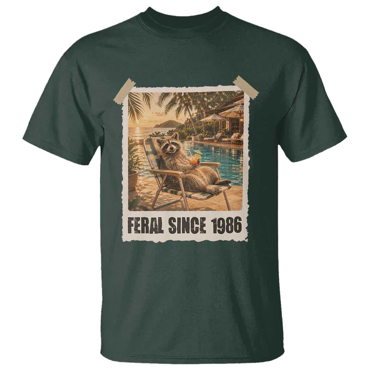 Funny Raccoon Feral Since 1986 40th Birthday T Shirt Vintage 40 Year Old Gift