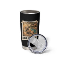 Funny Raccoon Feral Since 1986 40th Birthday Tumbler Cup Vintage 40 Year Old Gift