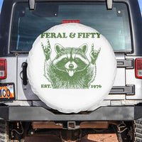 Raccoon 50th Birthday Spare Tire Cover Funny Feral And Fifty Vintage 1976 50 Year Old Gift