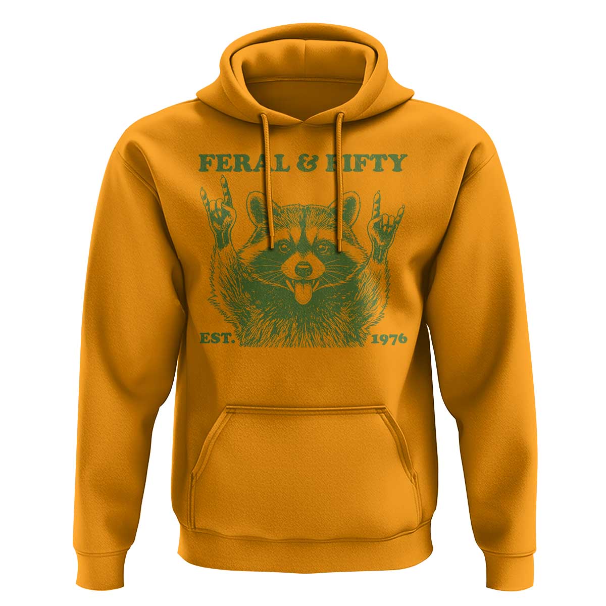 Raccoon 50th Birthday Hoodie Funny Feral And Fifty Vintage 1976 50 Year Old Gift