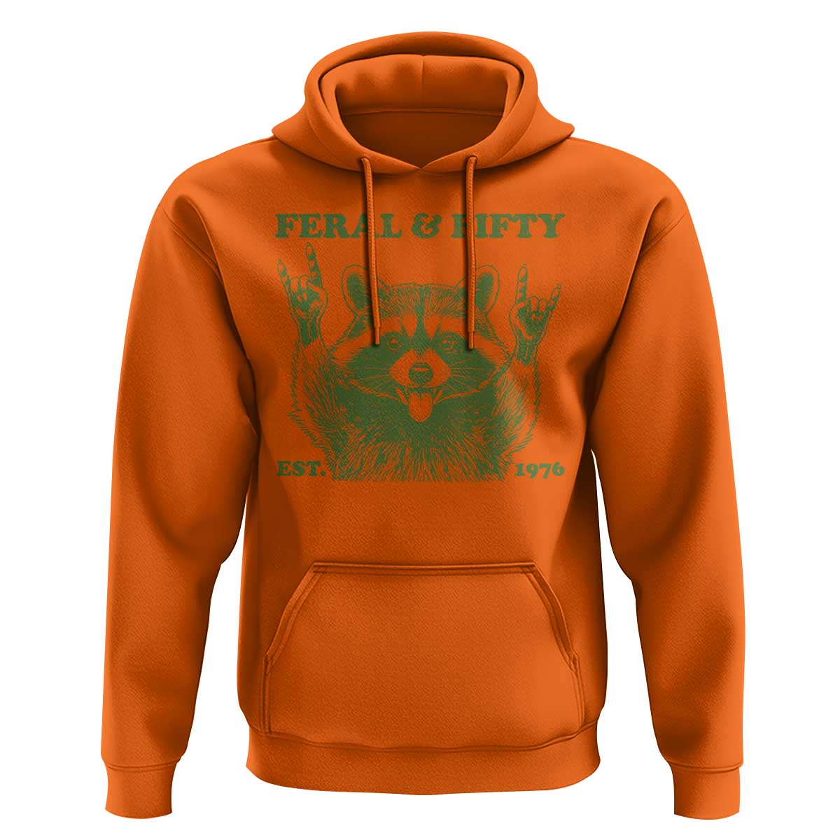 Raccoon 50th Birthday Hoodie Funny Feral And Fifty Vintage 1976 50 Year Old Gift