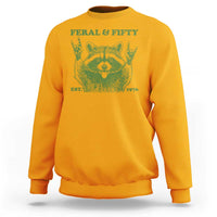 Raccoon 50th Birthday Sweatshirt Funny Feral And Fifty Vintage 1976 50 Year Old Gift