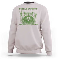 Raccoon 50th Birthday Sweatshirt Funny Feral And Fifty Vintage 1976 50 Year Old Gift
