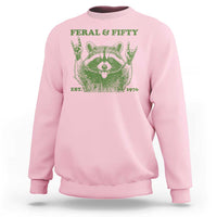 Raccoon 50th Birthday Sweatshirt Funny Feral And Fifty Vintage 1976 50 Year Old Gift