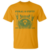 Raccoon 50th Birthday T Shirt Funny Feral And Fifty Vintage 1976 50 Year Old Gift