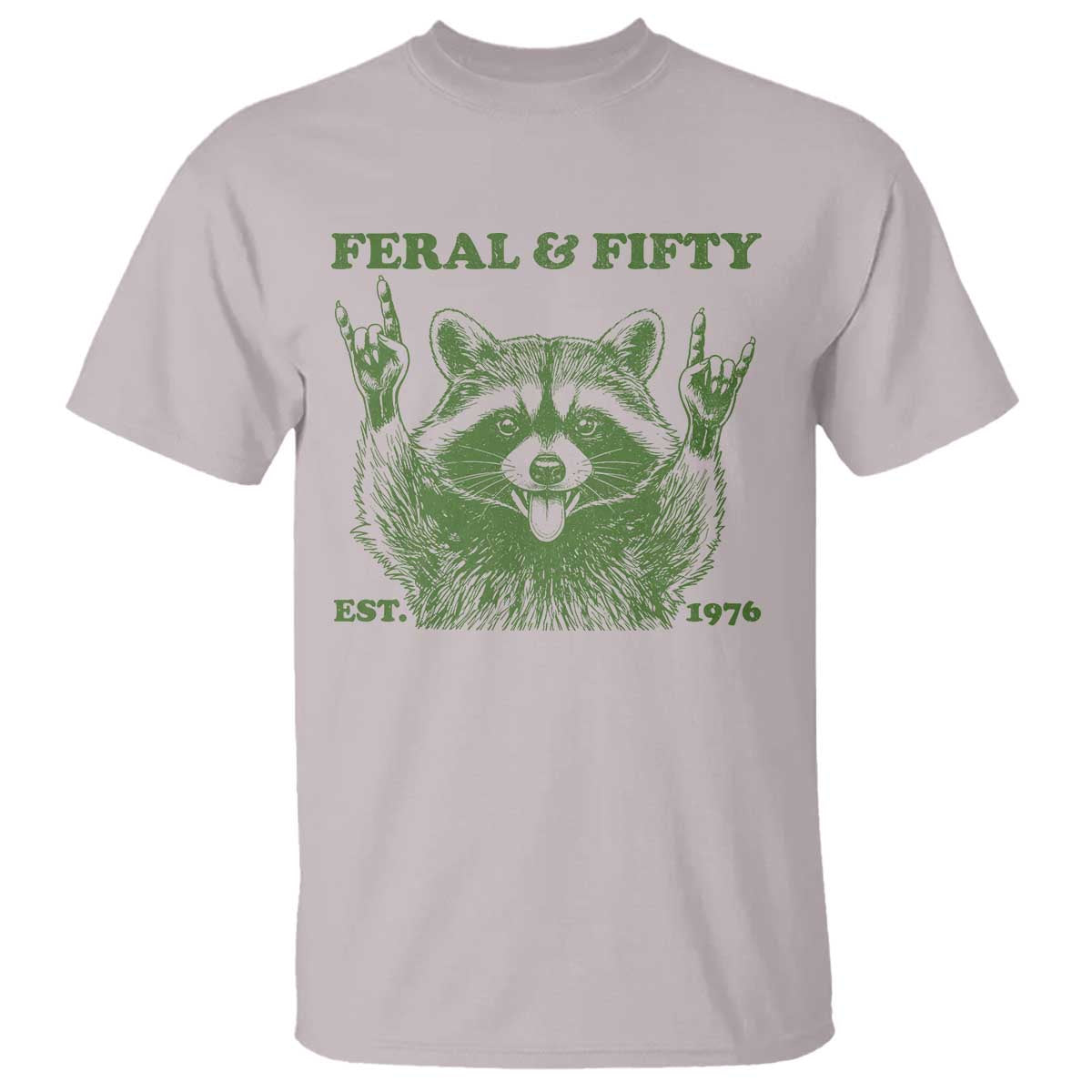 Raccoon 50th Birthday T Shirt Funny Feral And Fifty Vintage 1976 50 Year Old Gift